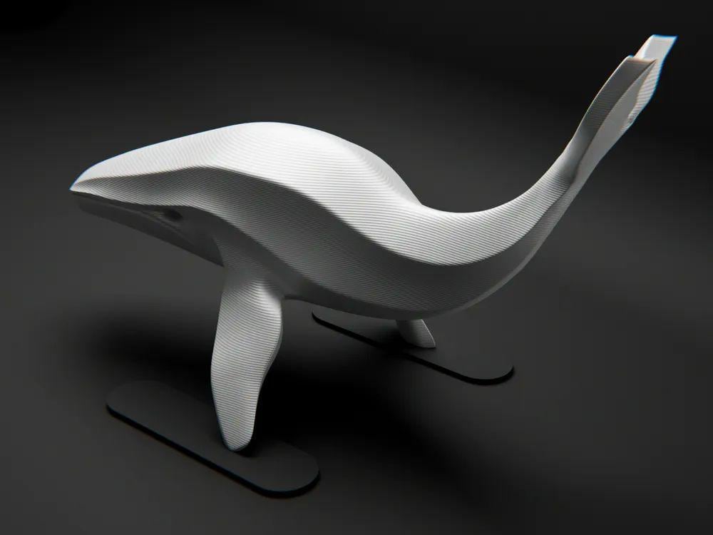 Minimalist Whale Sculpture - Abstract Modern Ocean-Inspired Home Decor