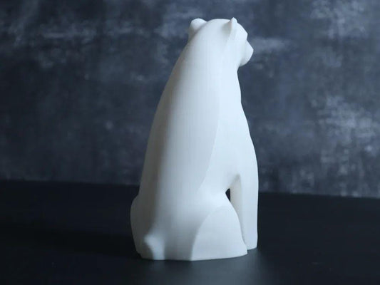 Minimalist Polar Bear Sculpture - 3D-Printed Modern Art