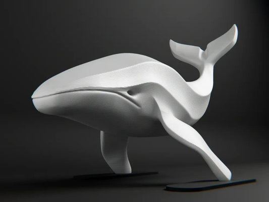 Minimalist Whale Sculpture - Abstract Modern Ocean-Inspired Home Decor