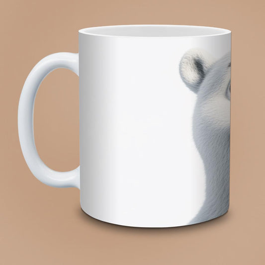 Smiling Polar Bear Mug - Funny Cute Cozy Winter Gift