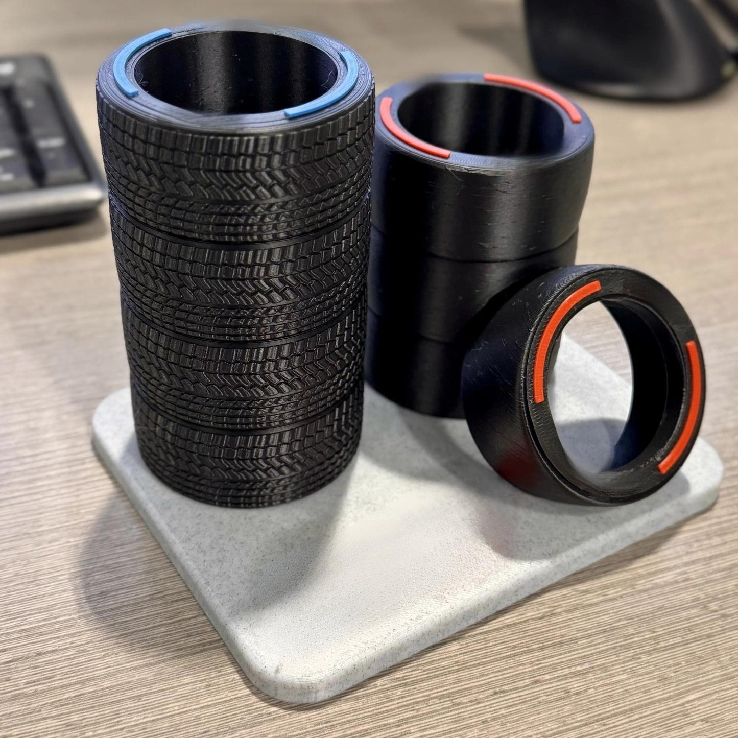Racing Tyre Desk Organiser - Motorsport-Inspired Pen Holder