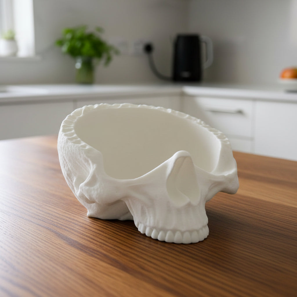 Skull Fruit Bowl – Large Decorative Skull Bowl - Gothic Kitchen Decor - Statement Centrepiece - Skull Storage Dish - Unique Home Gift