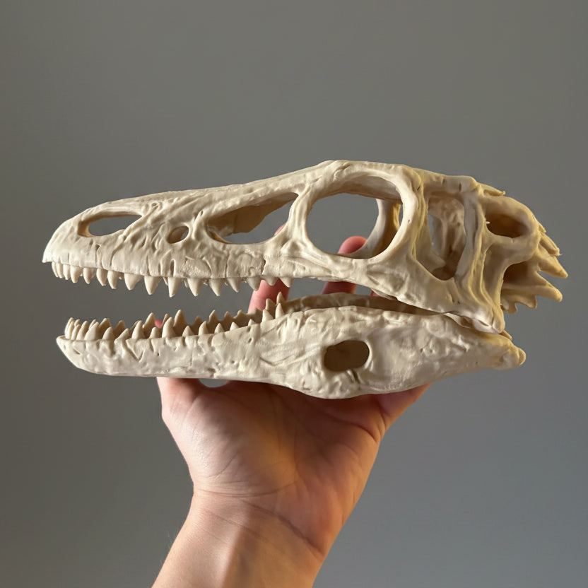 Velociraptor Skull - Life Size - Realistic Dinosaur Fossil, Display Quality Replica