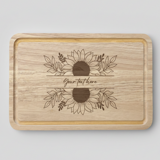 Personalised Sunflower Chopping Board  - Custom Kitchen Gift