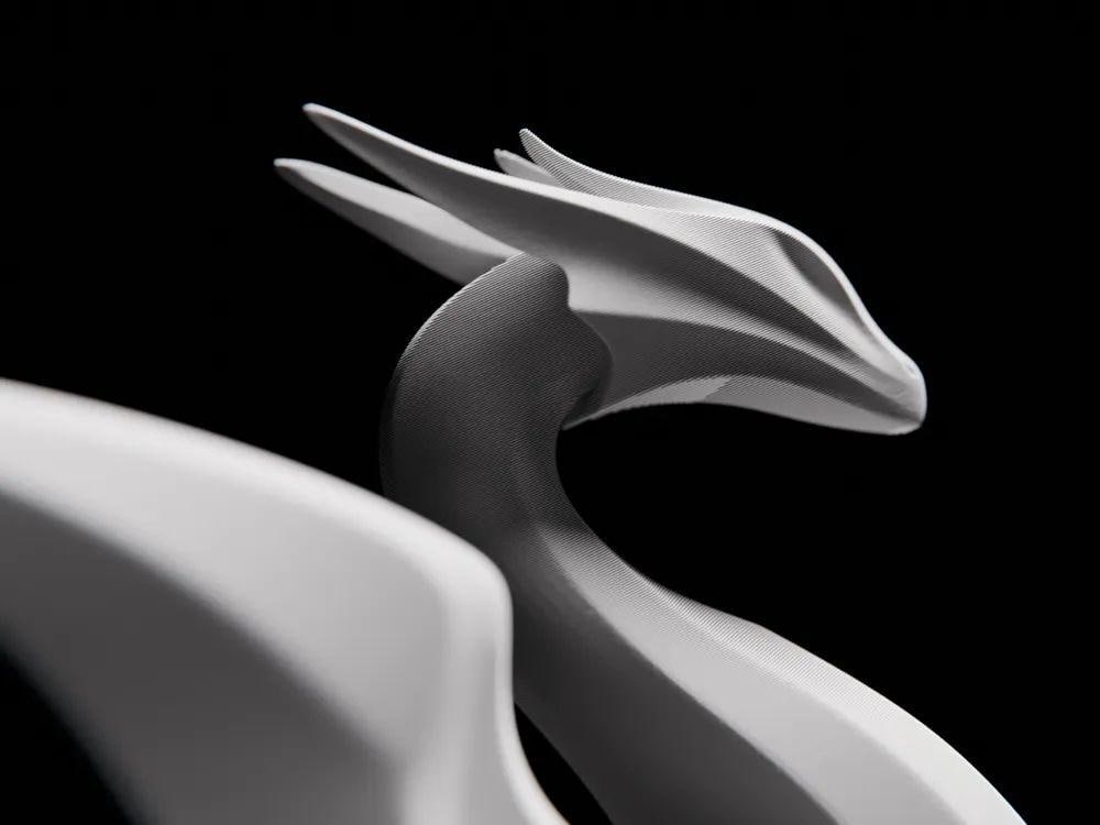 Sleek White Dragon Sculpture - Modern Fantasy Desk Decor