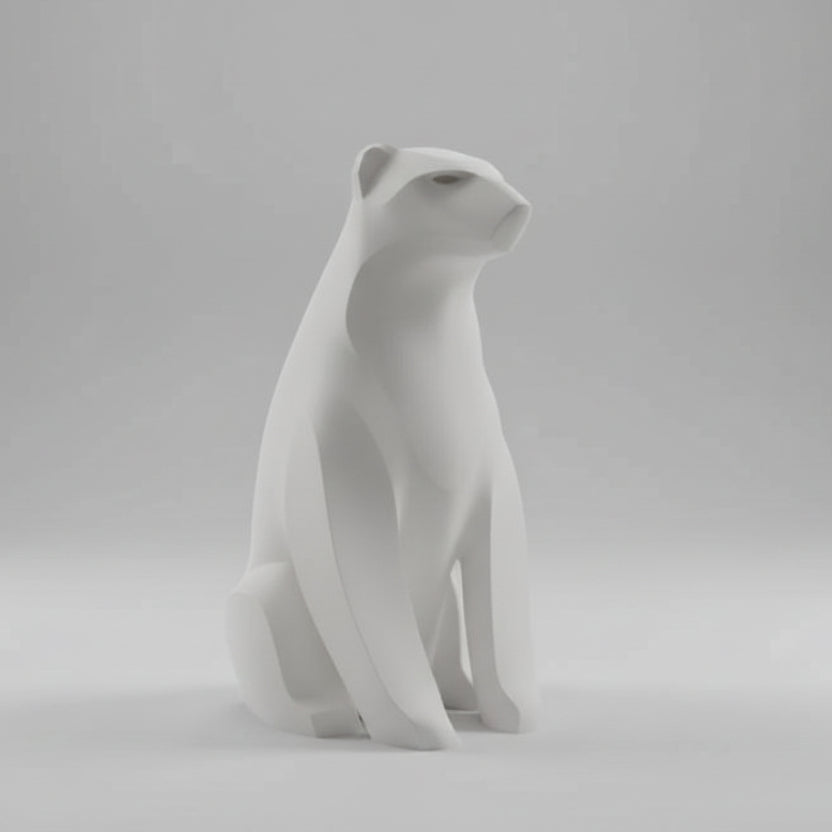 Minimalist Polar Bear Sculpture - 3D-Printed Modern Art