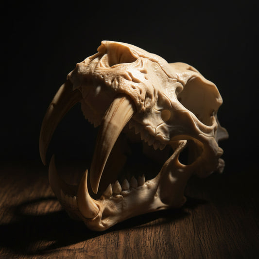 Sabre Tooth Tiger Skull — Realistic Smiladon Fossil, Display Quality Replica