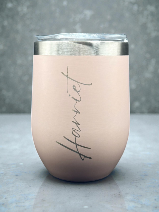 Personalised Name Tumbler – 12oz Insulated Double Wall Stainless Steel Thermal Mug – Custom Gift