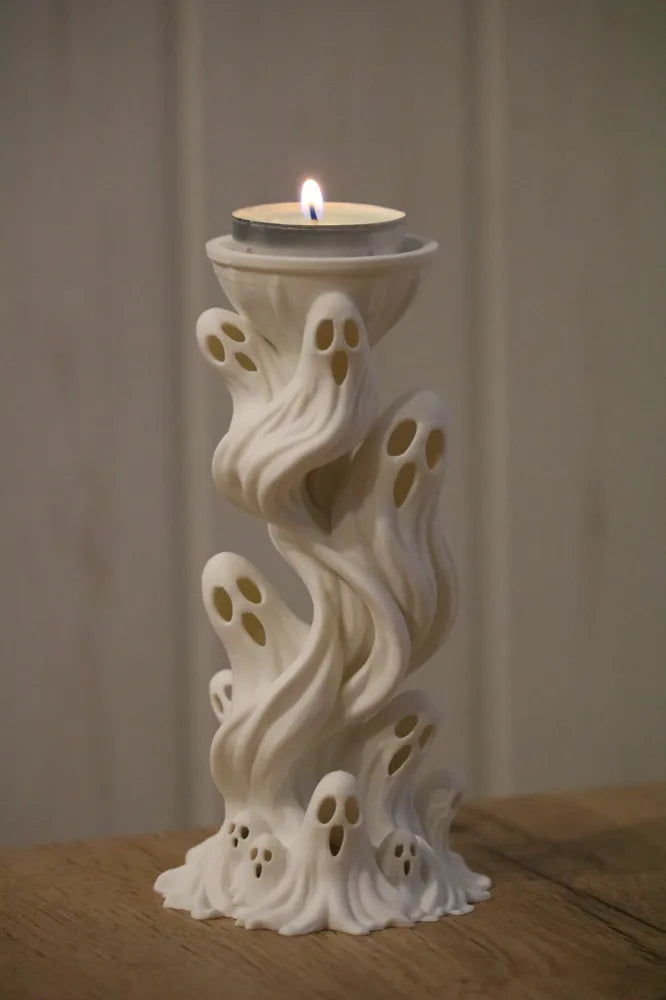 Ghost Candle Holder - Spooky Halloween Tealight Holder - Gothic Home Decor - Twisted Ghosts Candlestick - Spooky Gift