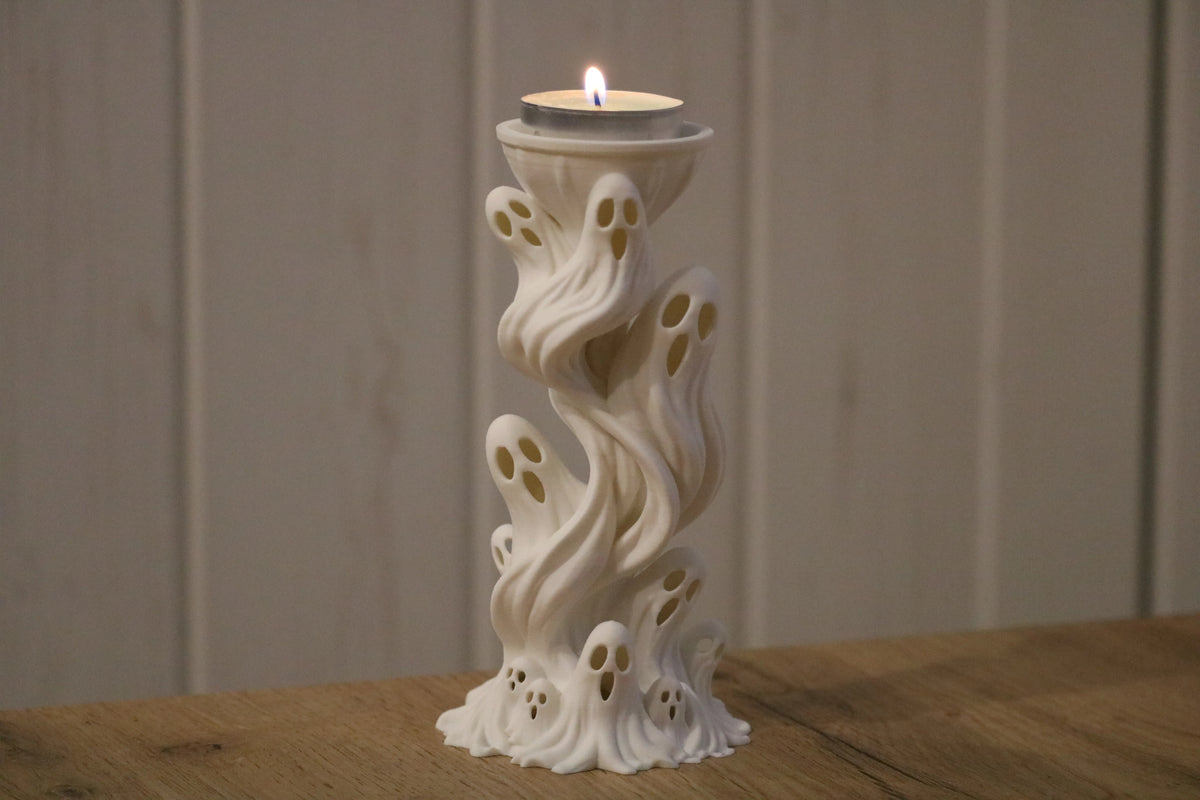 Ghost Candle Holder - Spooky Halloween Tealight Holder - Gothic Home Decor - Twisted Ghosts Candlestick - Spooky Gift
