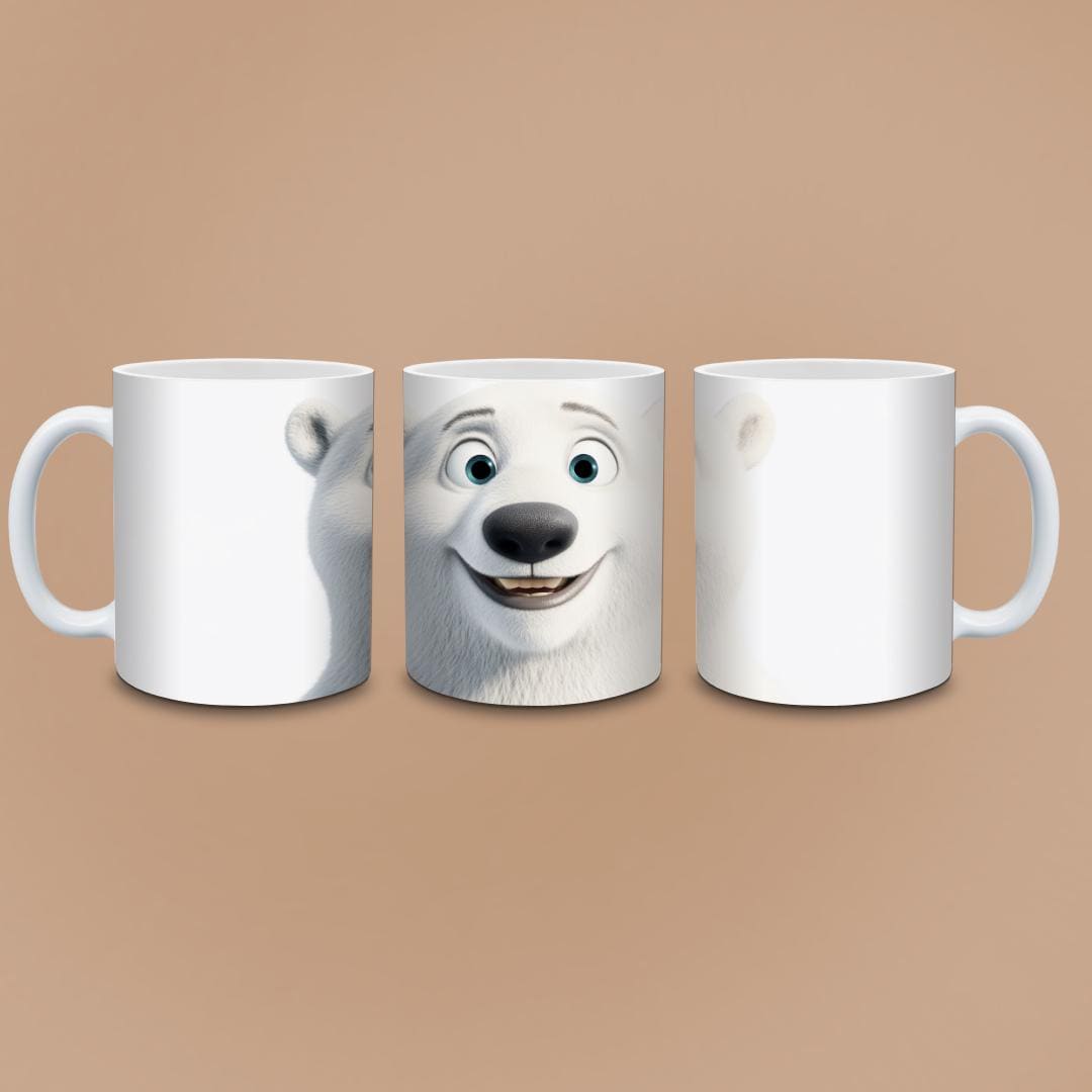 Smiling Polar Bear Mug - Funny Cute Cozy Winter Gift