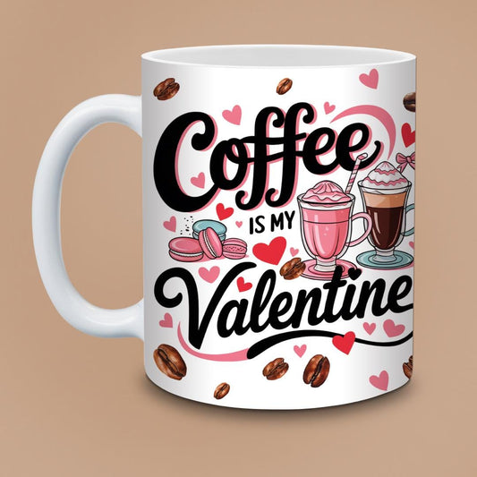 Coffee Is My Valentine Gnome Mug - Cute Pink Gnomes Coffee Lovers