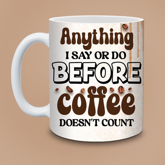 Funny Gnome Coffee Mug – Anything Before Coffee Doesn't Count