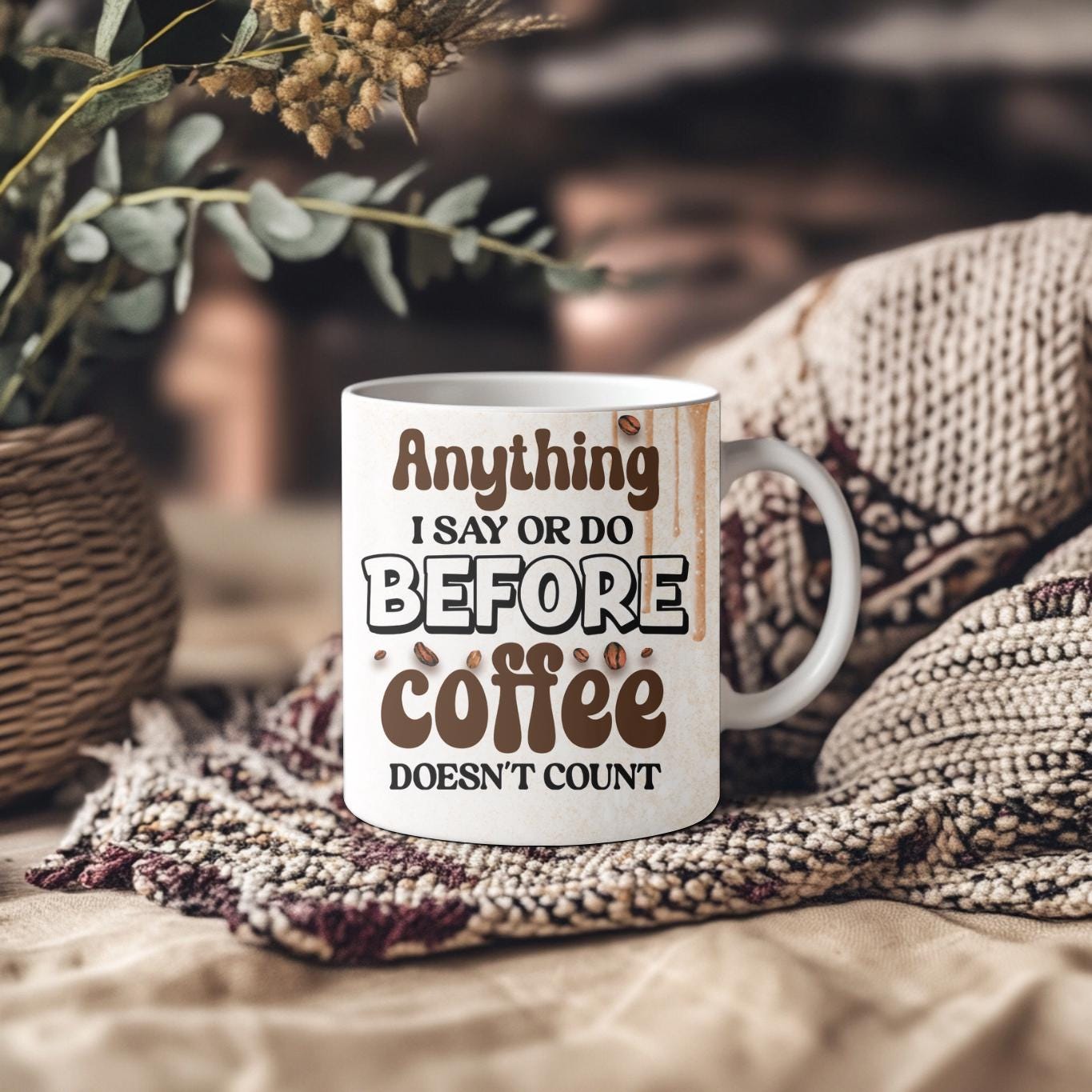 Funny Gnome Coffee Mug – Anything Before Coffee Doesn't Count