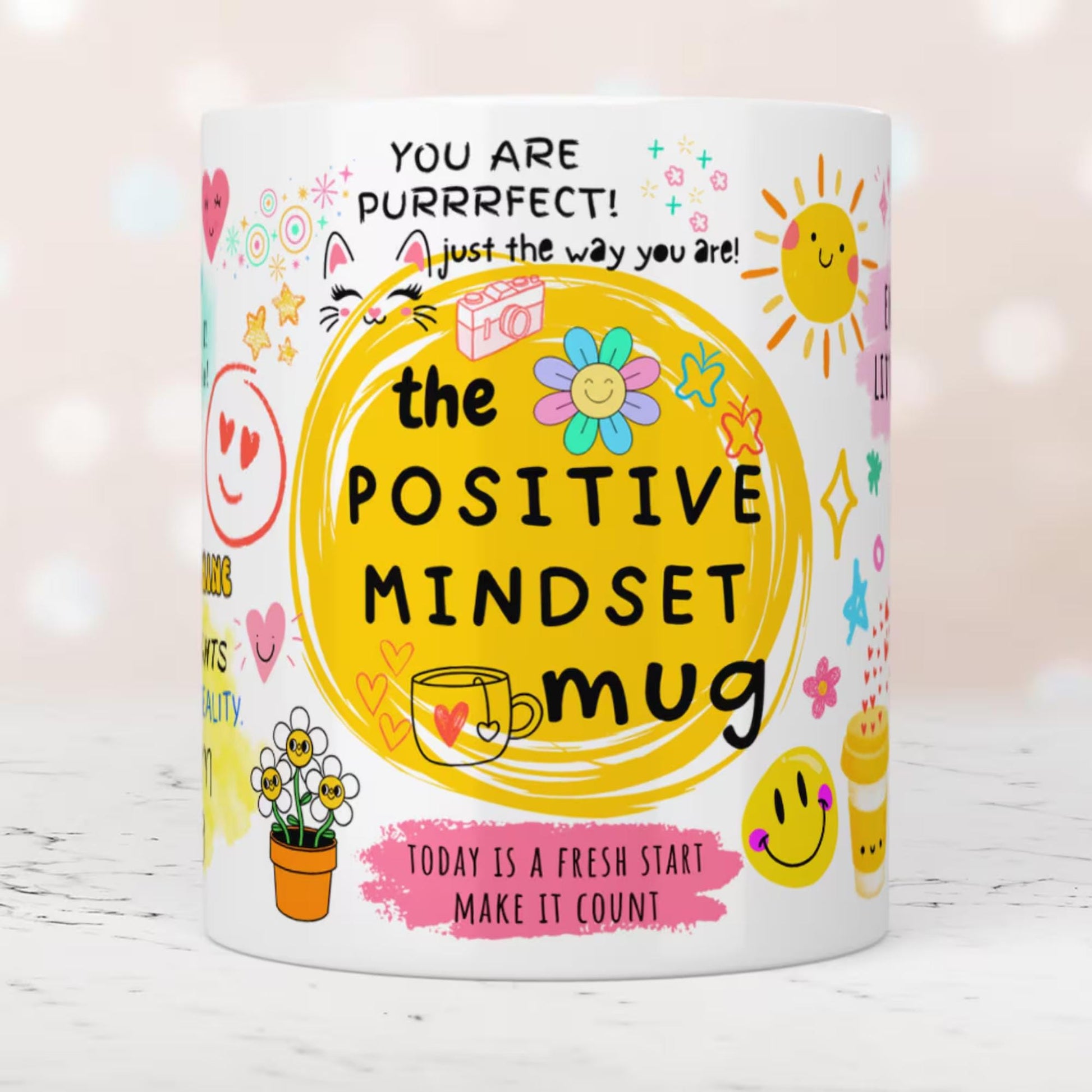 Positive Mindset Mug - You Are Purrrrfect Cat Affirmation