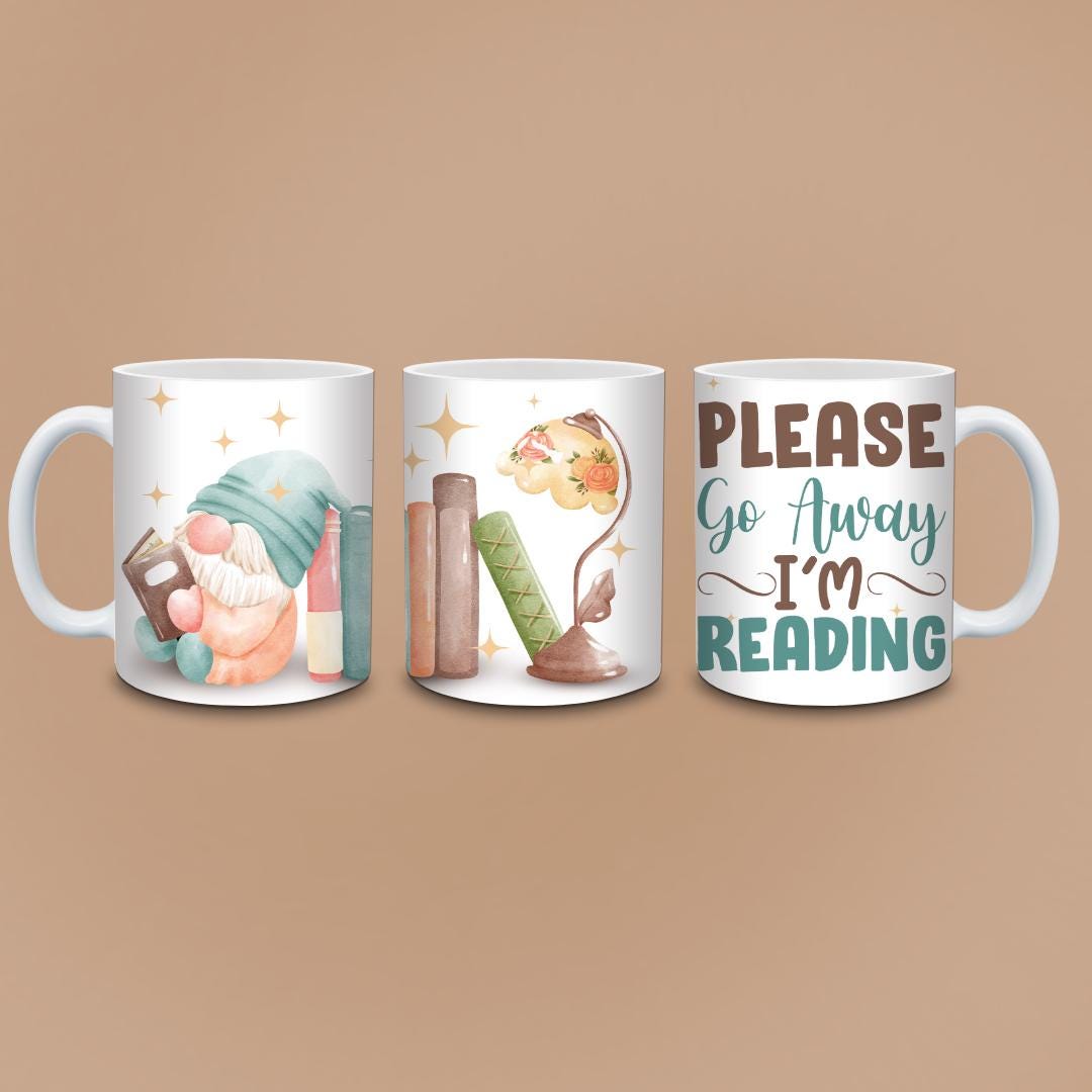 Funny Gnome Coffee Mug – Please Go Away I'm Reading