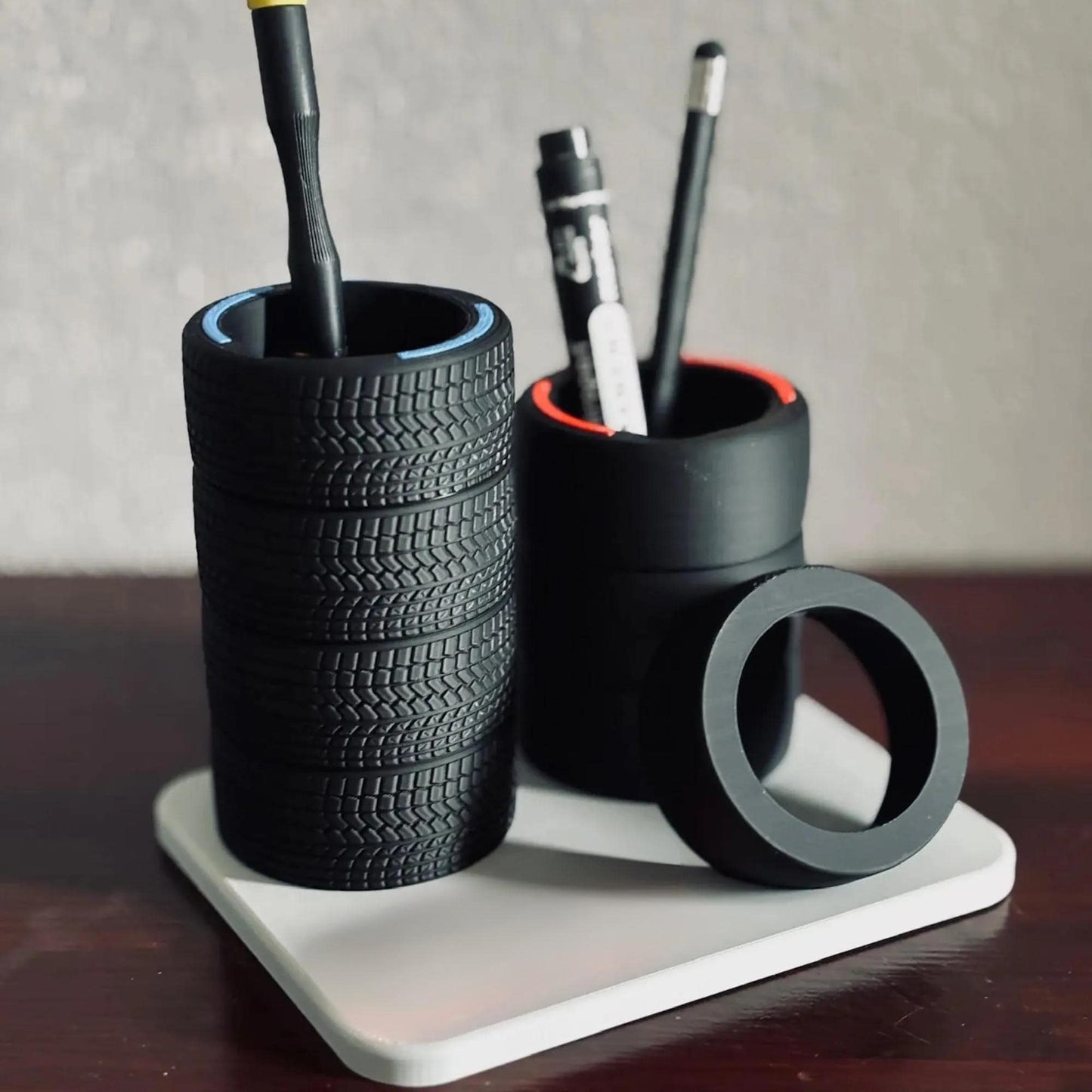 Racing Tyre Desk Organiser - Motorsport-Inspired Pen Holder