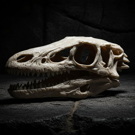 Velociraptor Skull - Life Size - Realistic Dinosaur Fossil, Display Quality Replica